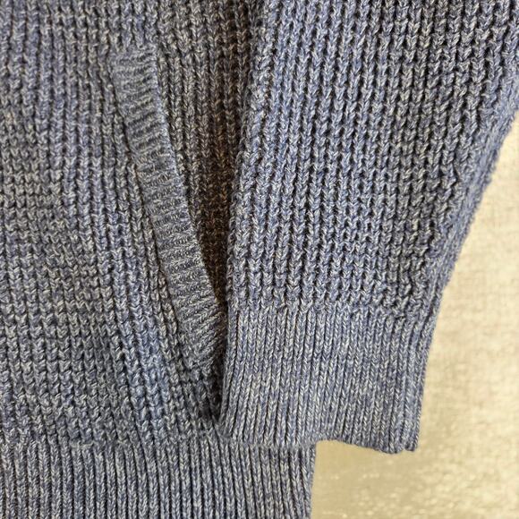 L.L. Bean Organic Cotton Full Zip Sweater Men’s M Blue Knit Jordan - Picture 7 of 11